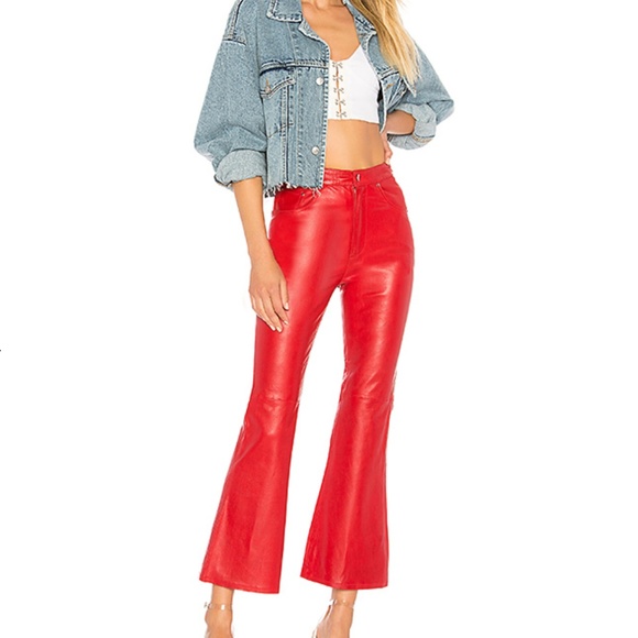 Lovers +Friends Leather Kick Flare